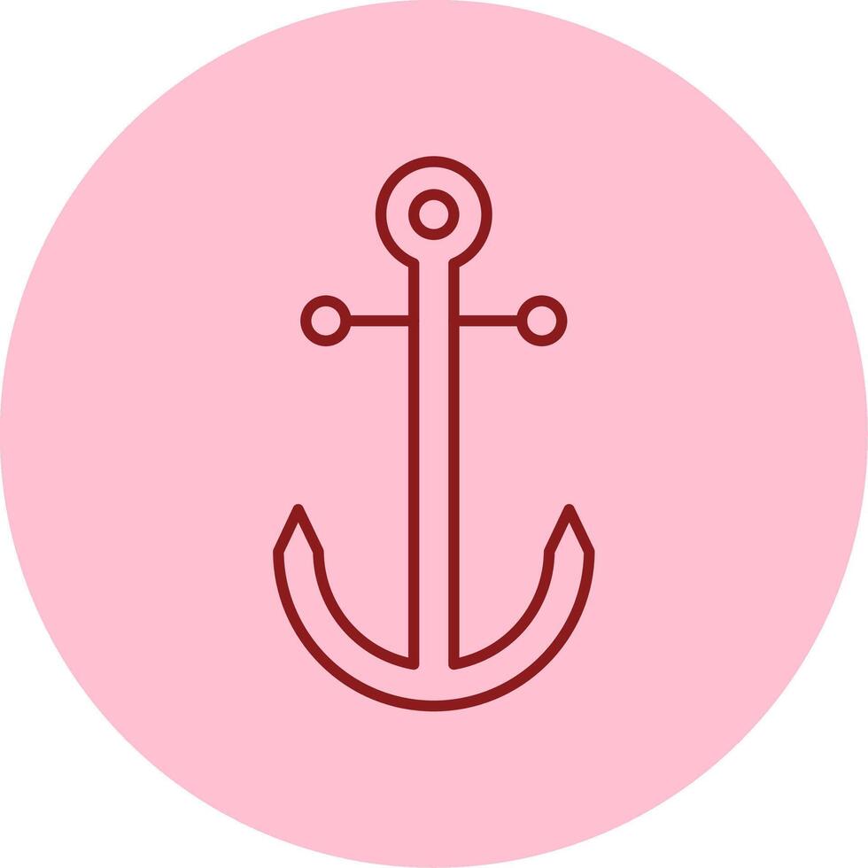 Anchor Line Circle Multicolor Icon vector