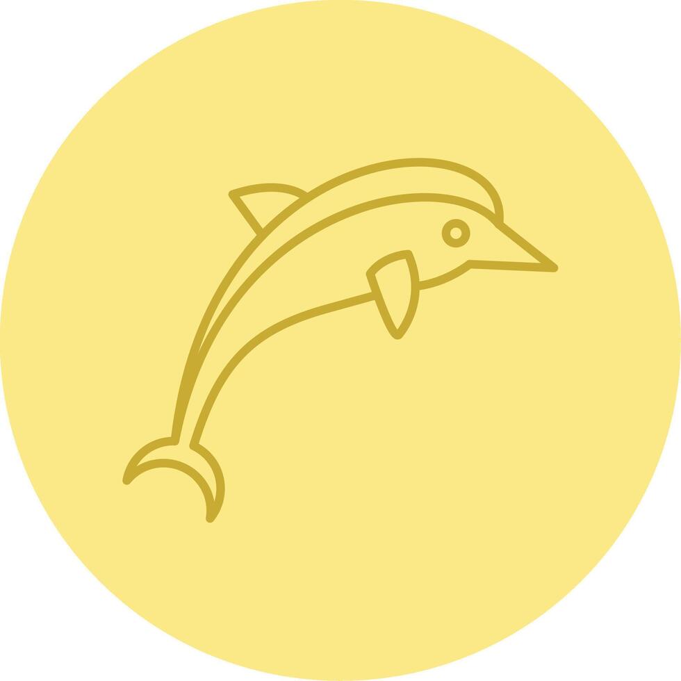 Dolphin Line Circle Multicolor Icon vector