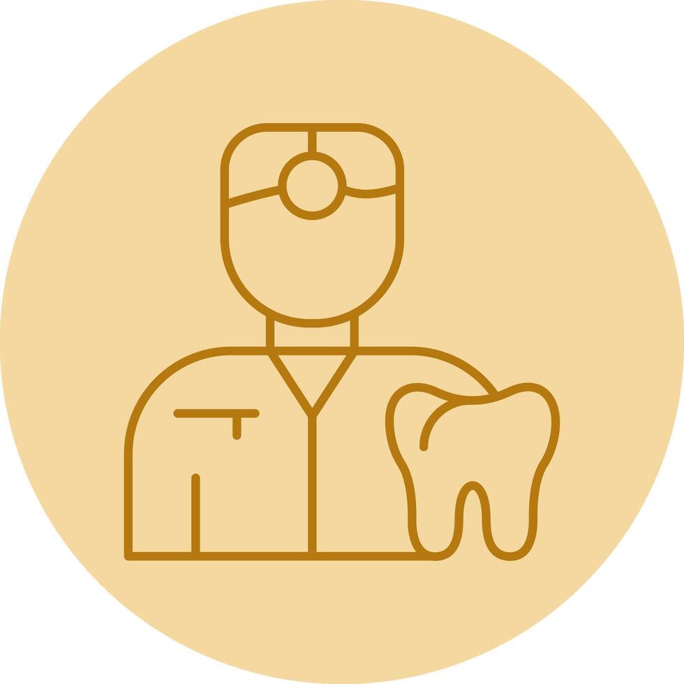 dentista línea circulo multicolor icono vector