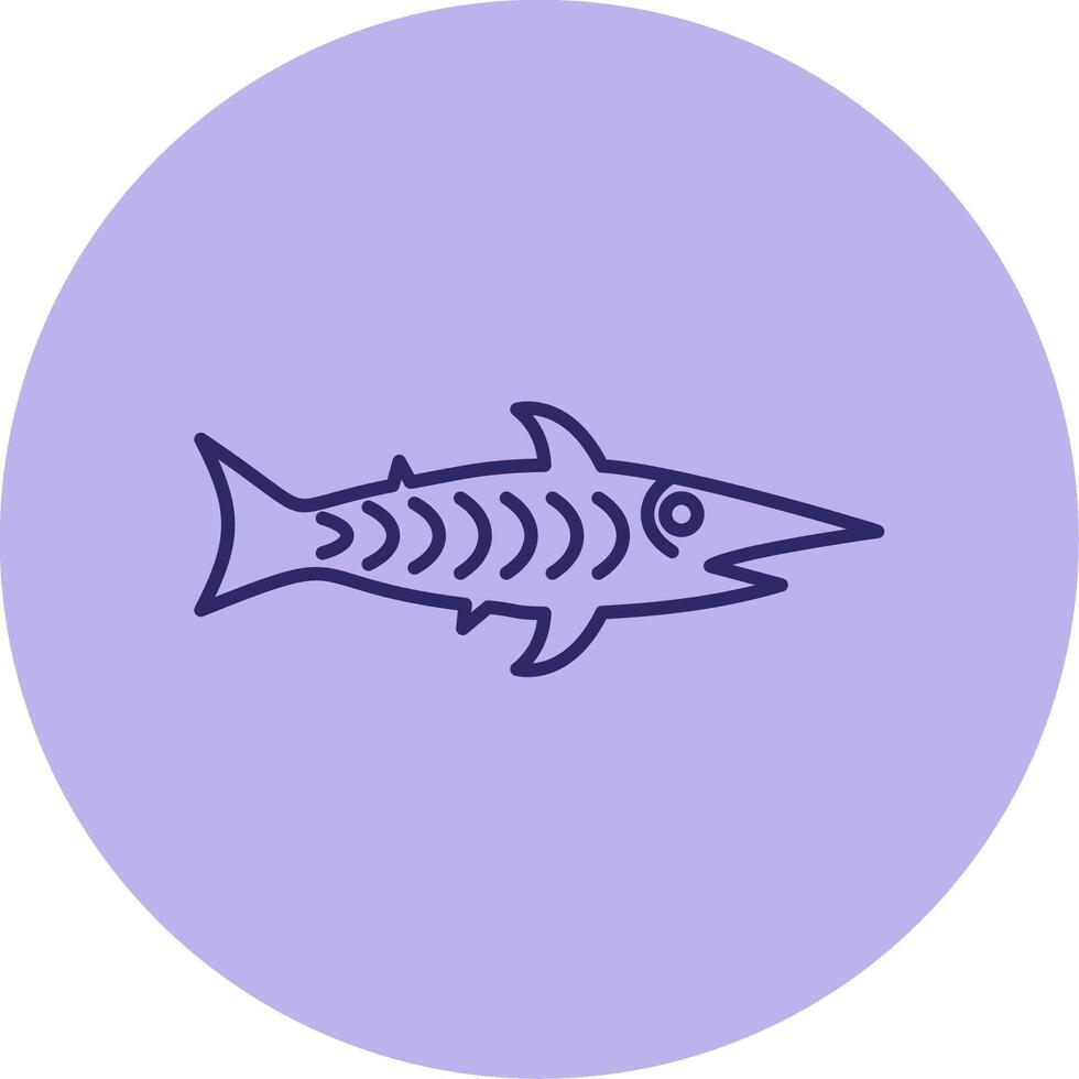 shark Line Circle Multicolor Icon vector