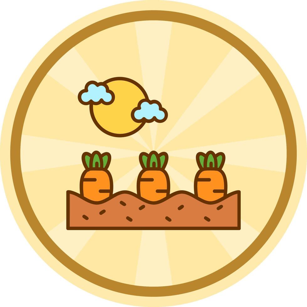 zanahorias cómic circulo icono vector