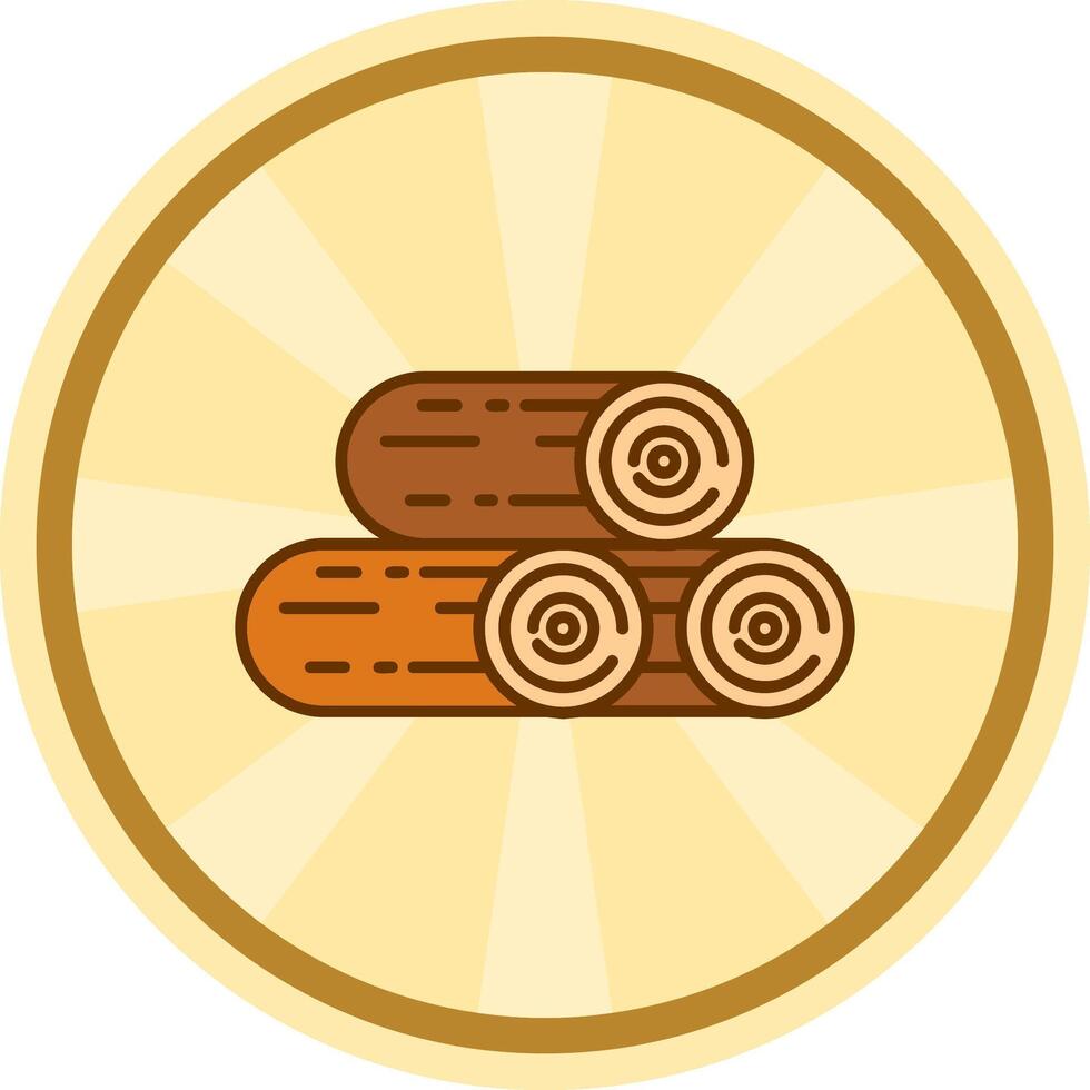 madera cómic circulo icono vector