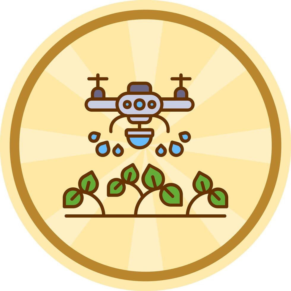 Drone Comic circle Icon vector