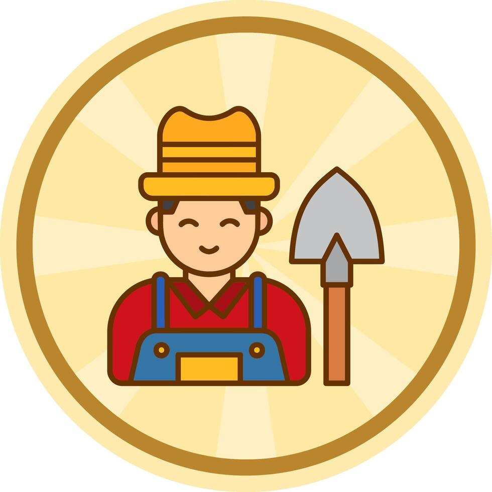 Farmer Comic circle Icon vector