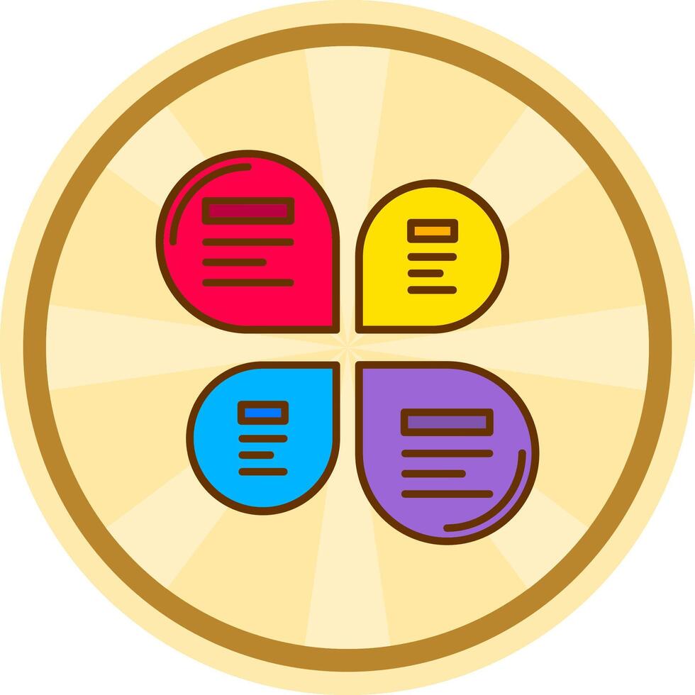 Petals Comic circle Icon vector