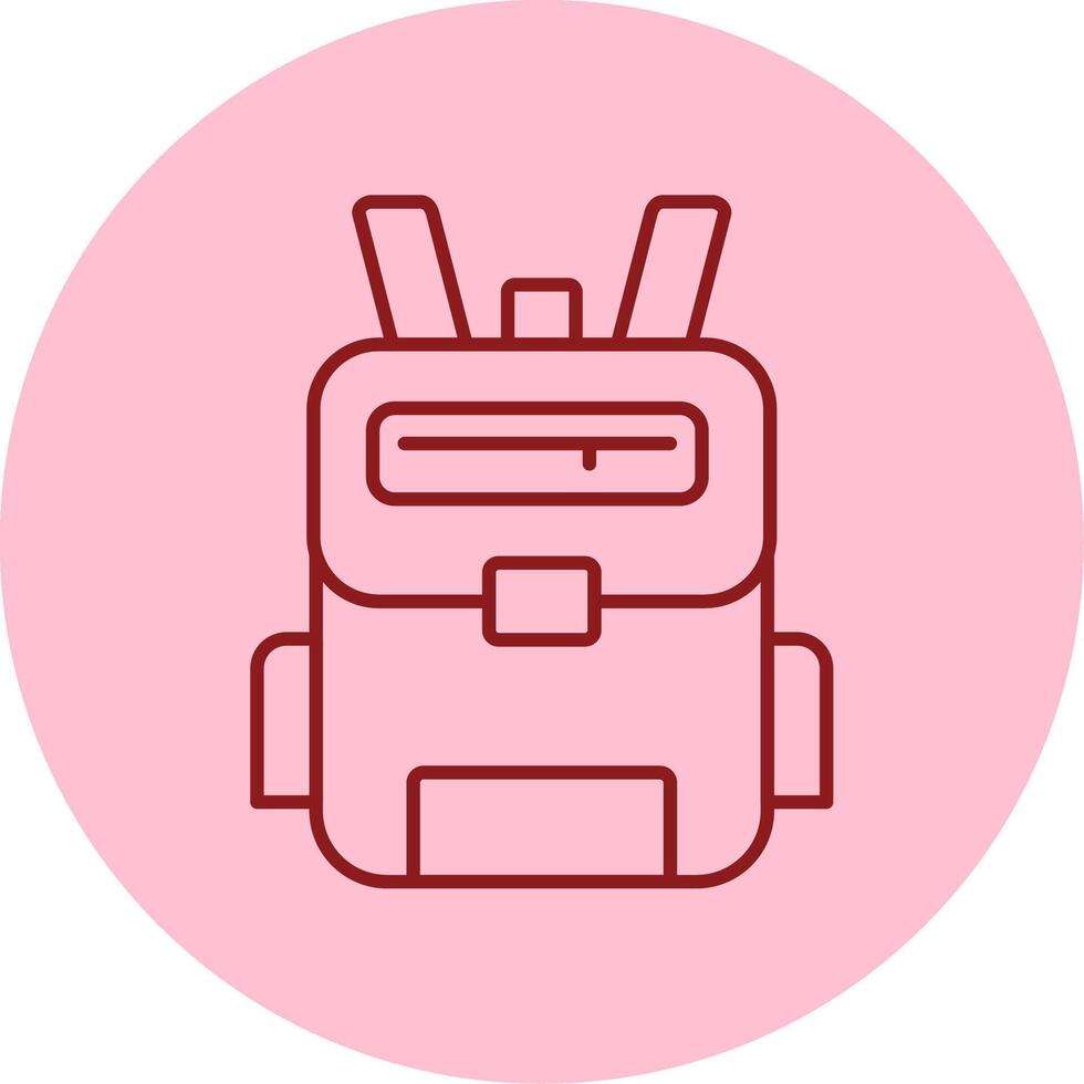 Backpack Line Circle Multicolor Icon vector