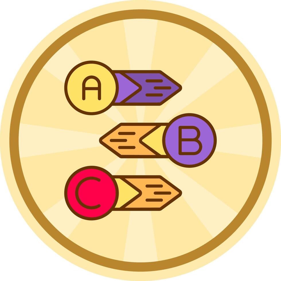 diagrama cómic circulo icono vector