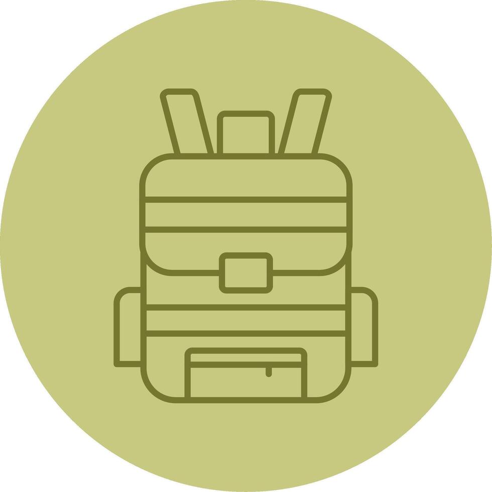 Backpack Line Circle Multicolor Icon vector