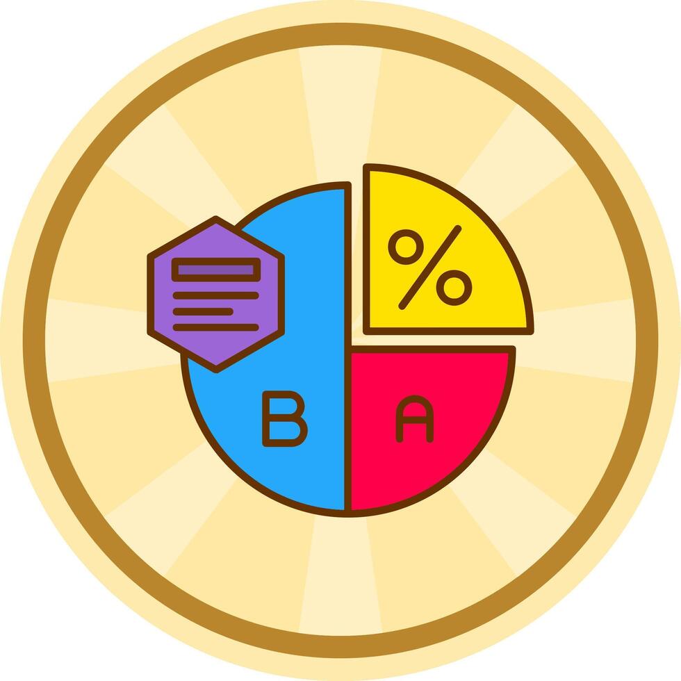 Pie chart Comic circle Icon vector