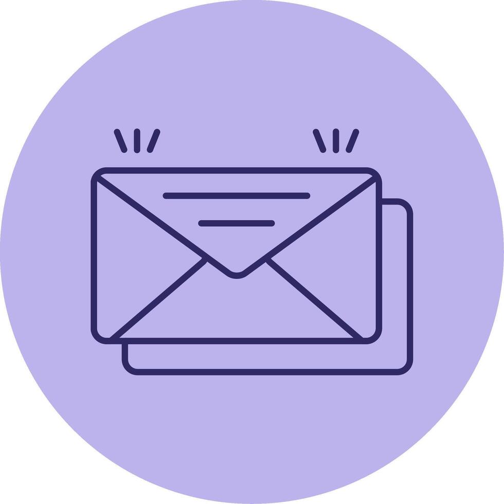 Mail Line Circle Multicolor Icon vector