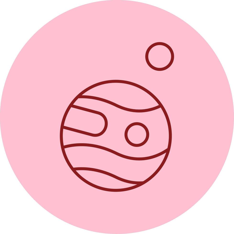 Mars With Satellite Line Circle Multicolor Icon vector