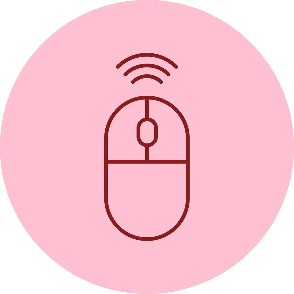 Wireless Mouse Line Circle Multicolor Icon vector