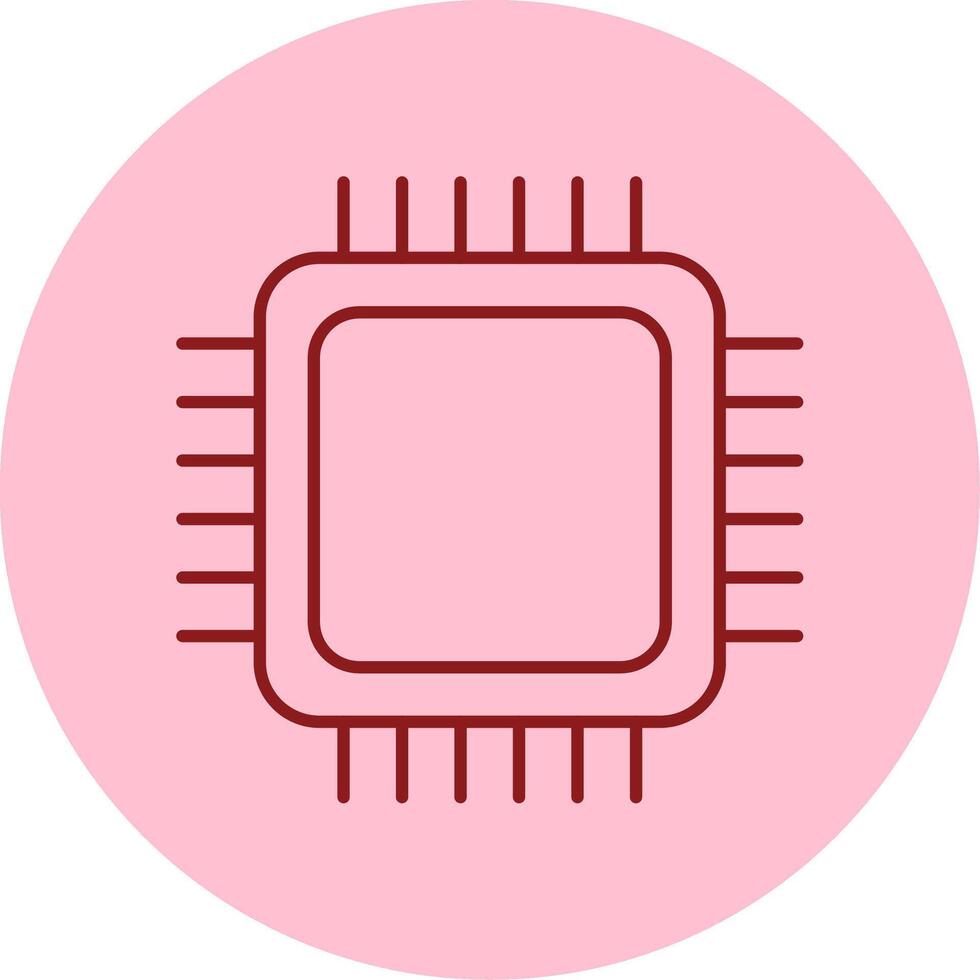 CPU Line Circle Multicolor Icon vector