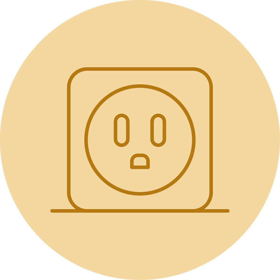 Power Socket Line Circle Multicolor Icon vector