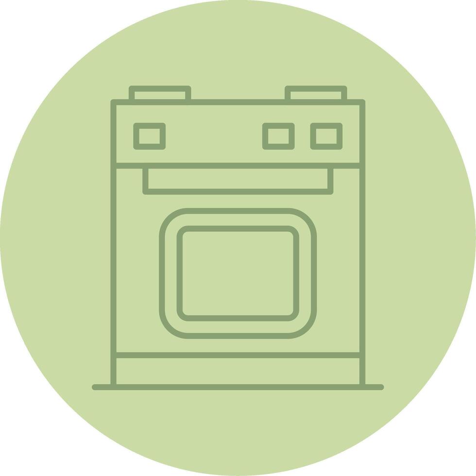 Electric Stove Line Circle Multicolor Icon vector