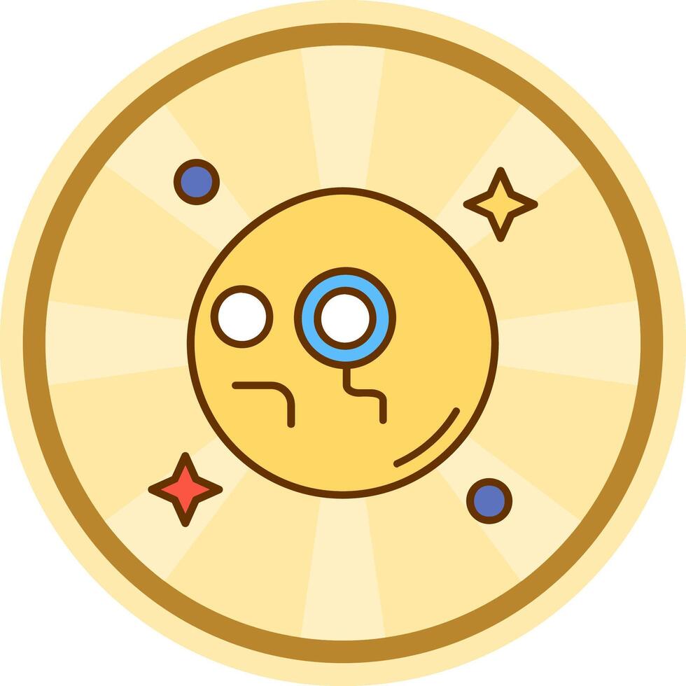 monóculo cómic circulo icono vector