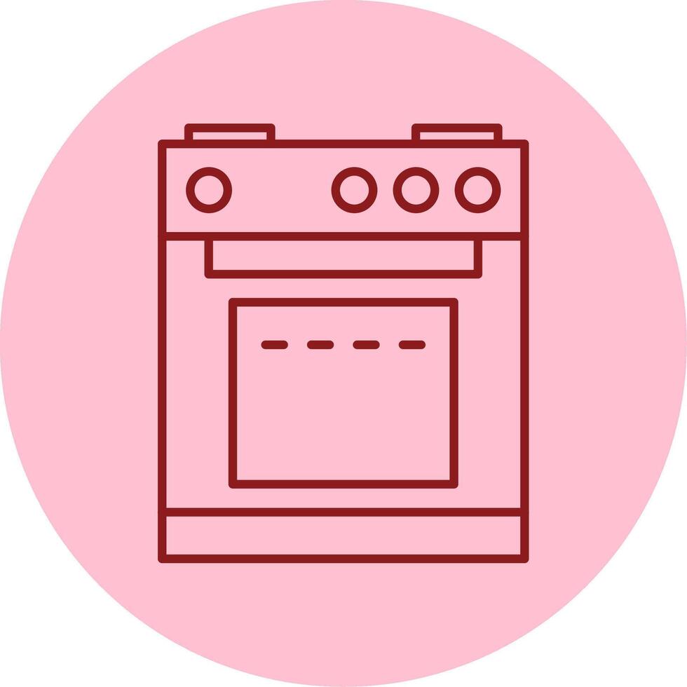 Electric Stove Line Circle Multicolor Icon vector