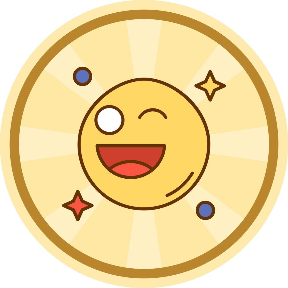 Wink Comic circle Icon vector