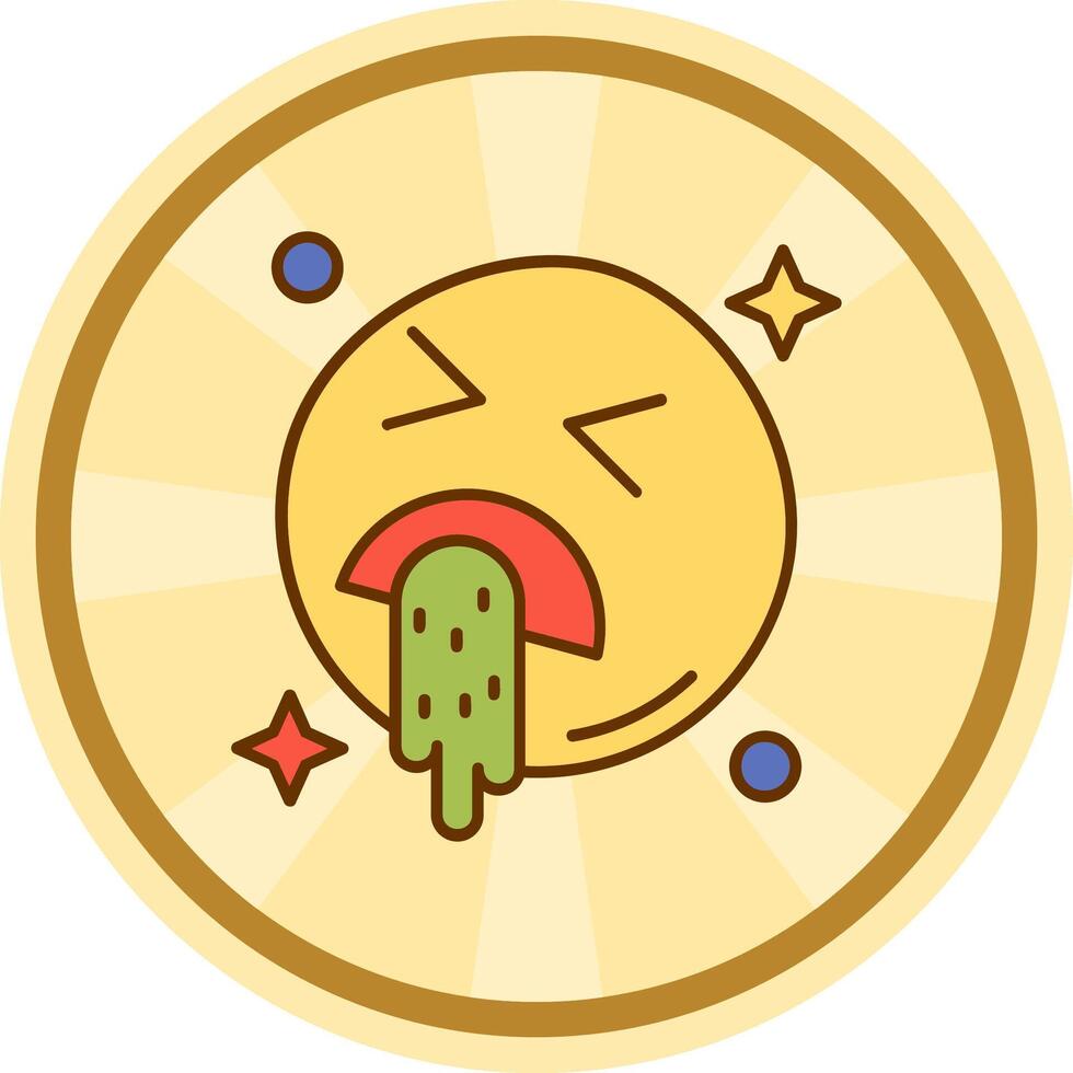 Vomit Comic circle Icon vector