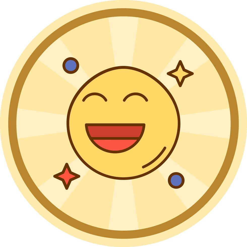 sonrisa cómic circulo icono vector