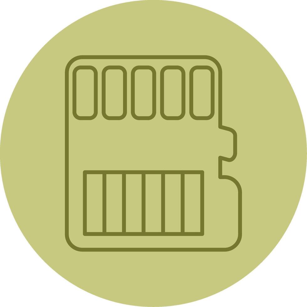 Memory Card Line Circle Multicolor Icon vector