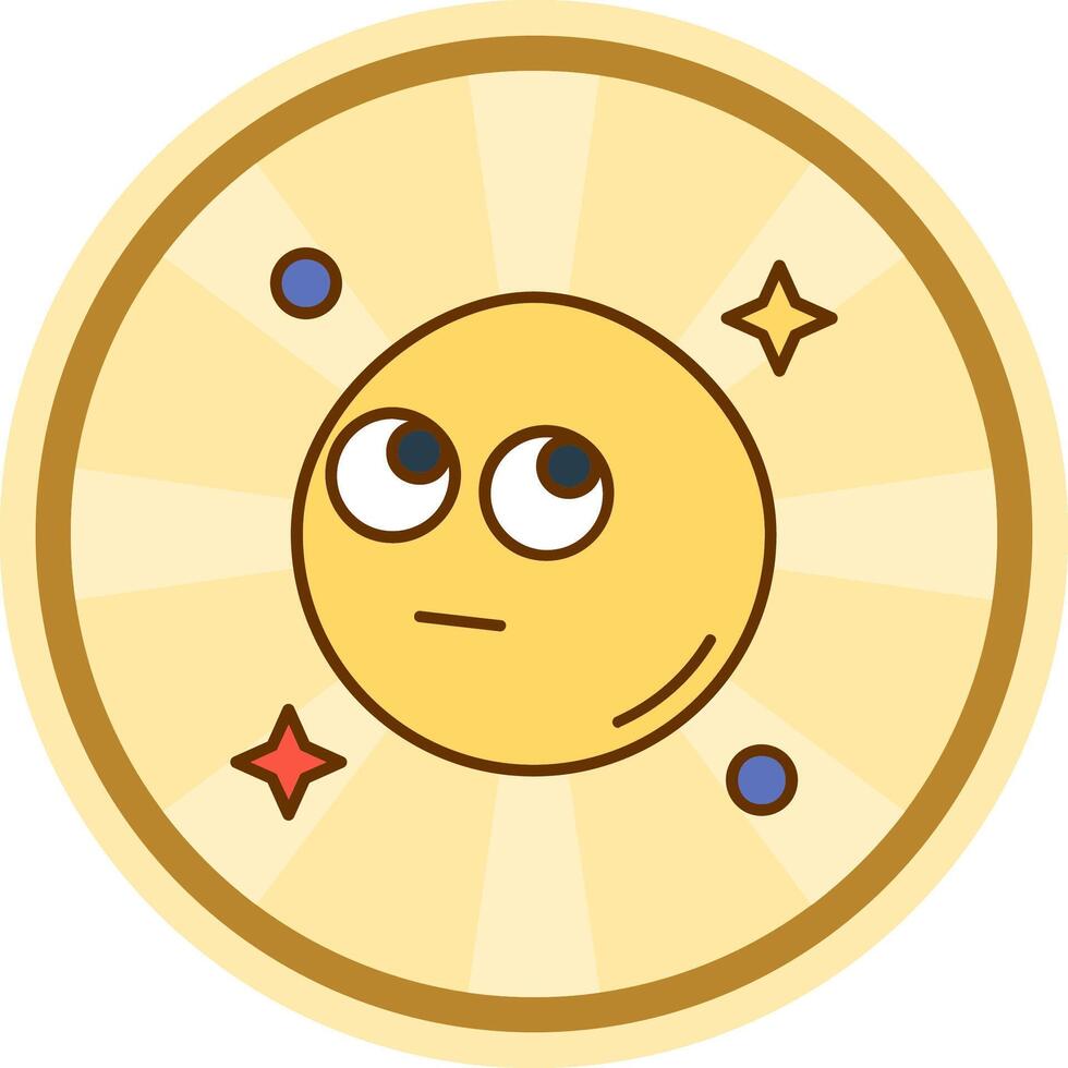 Rolling eyes Comic circle Icon vector