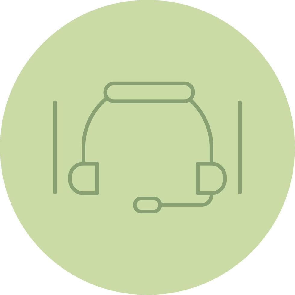 Headset Line Circle Multicolor Icon vector