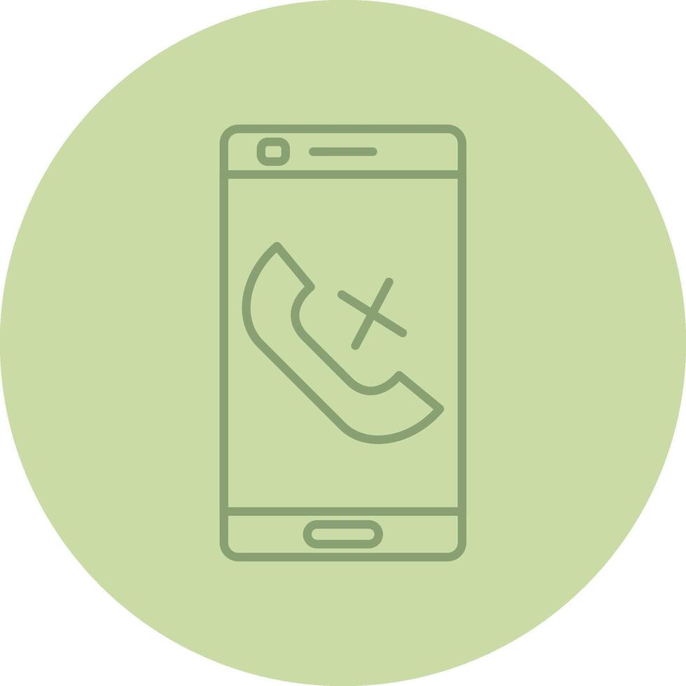 Missed Call Line Circle Multicolor Icon vector