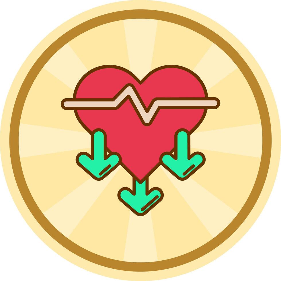 Heart rate Comic circle Icon vector