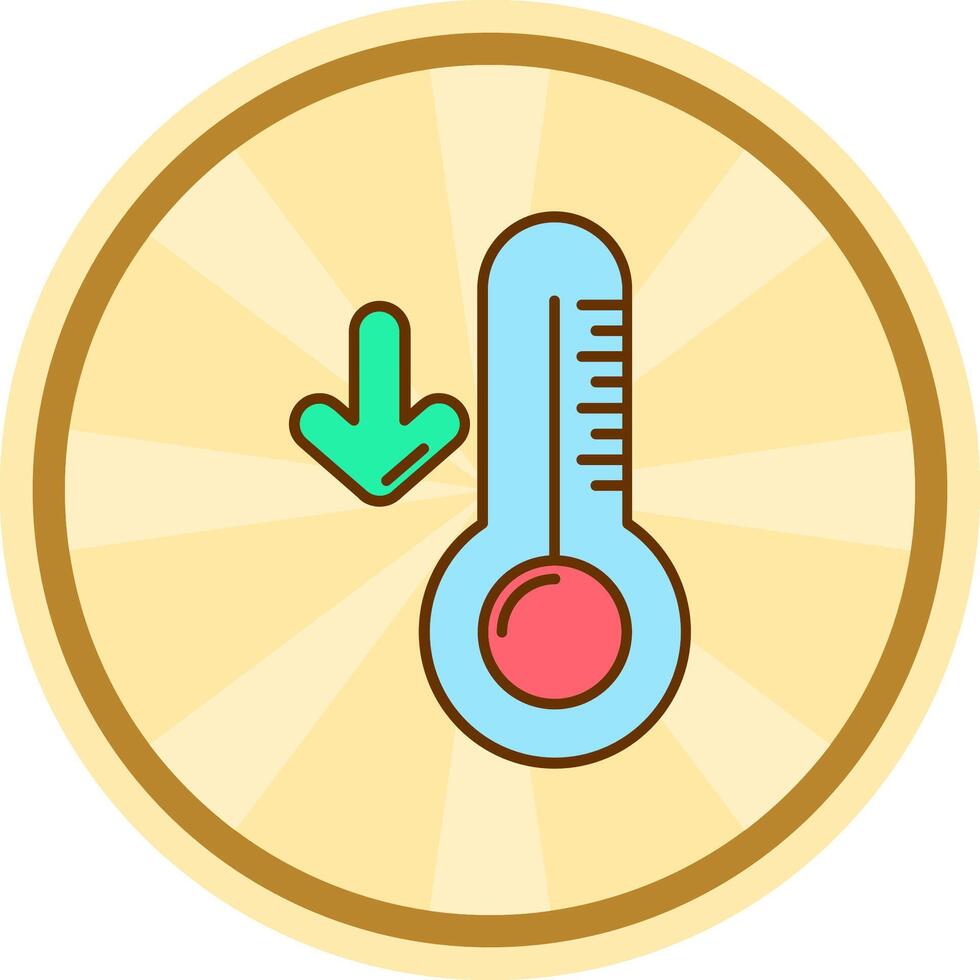 bajo temperatura cómic circulo icono vector