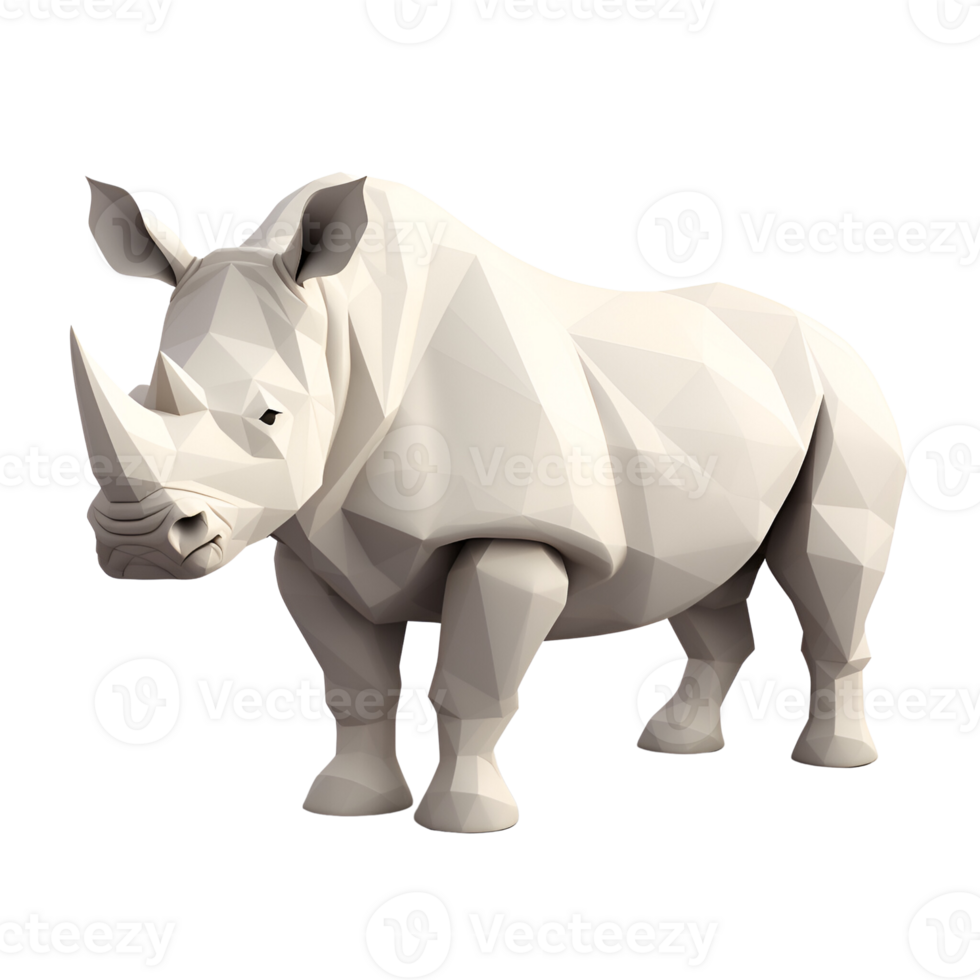 AI generated Rhinoceros 3D Cartoon Illustration No Background Perfect For Print on Demand png