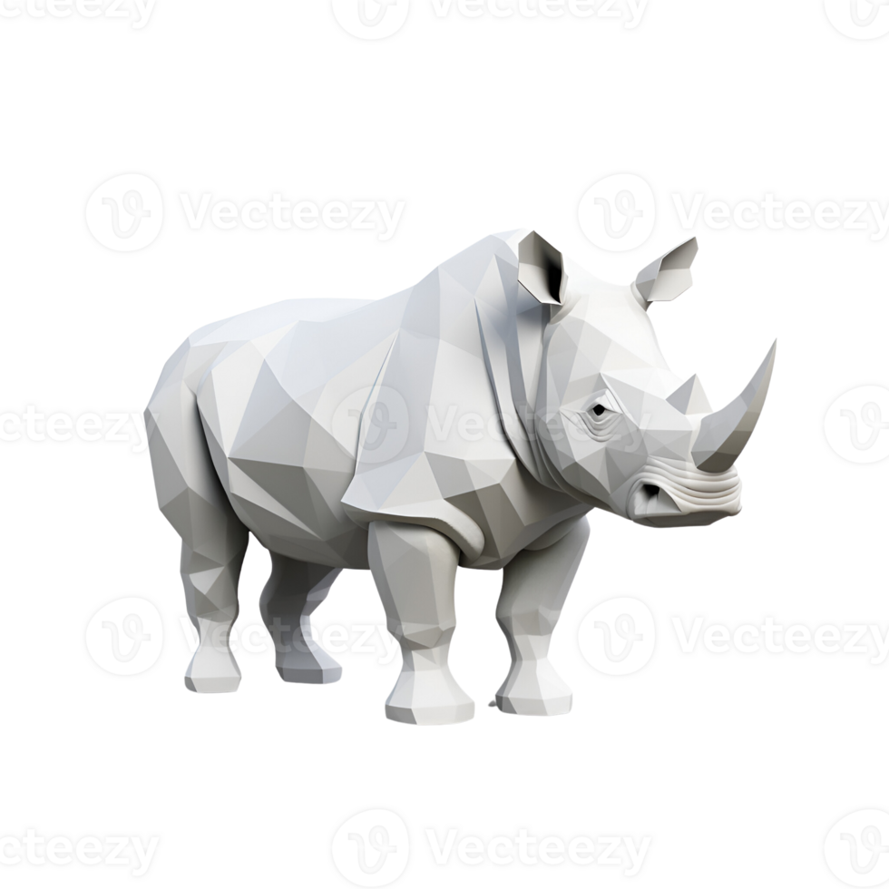 AI generated Rhinoceros 3D Cartoon Illustration No Background Perfect For Print on Demand png