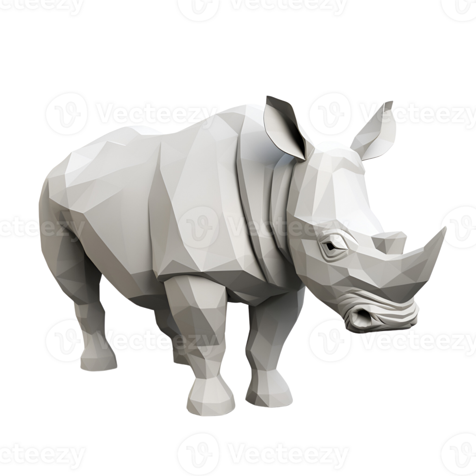 AI generated Rhinoceros 3D Cartoon Illustration No Background Perfect For Print on Demand png