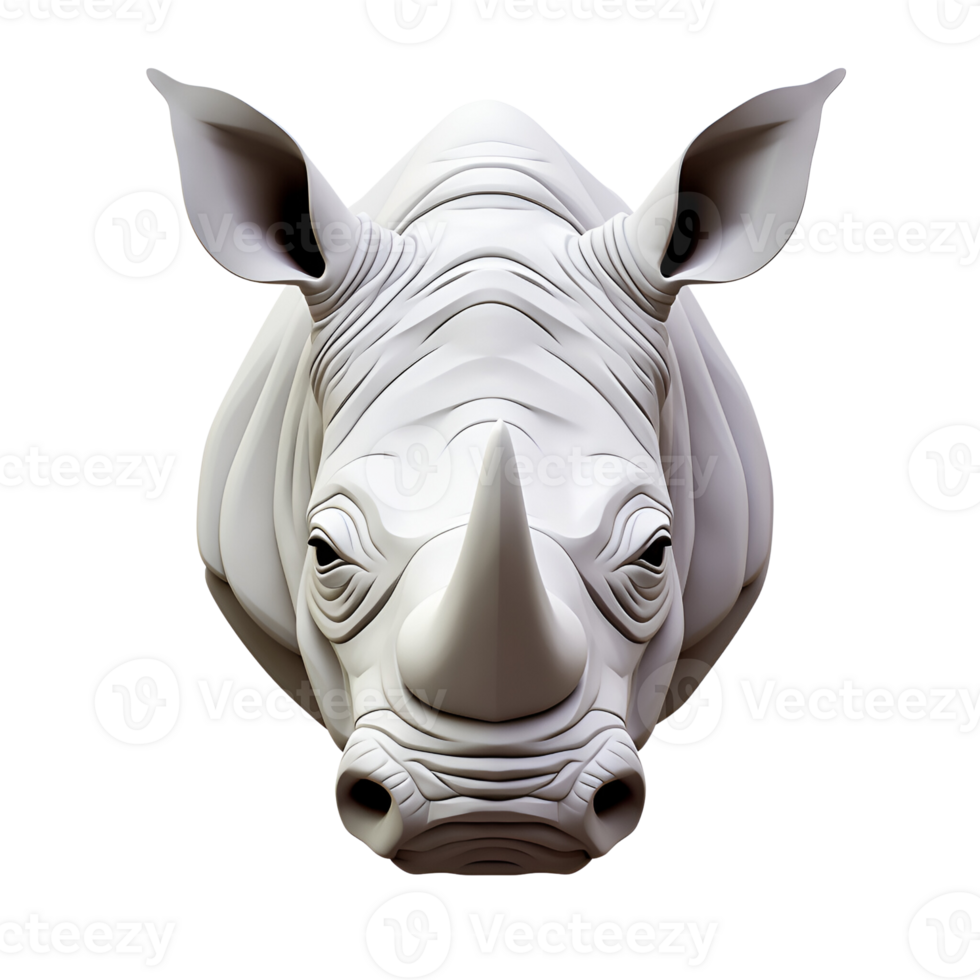 AI generated Rhinoceros 3D Cartoon Illustration No Background Perfect For Print on Demand png