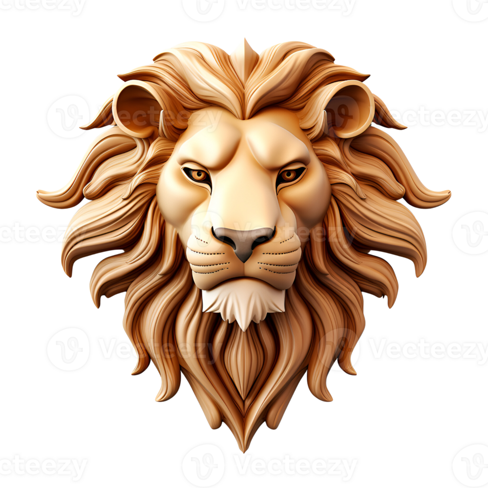 AI generated Artistic 3D Cartoon Lion Drawing Painting Illustration No Background Perfect for Print on Demand Digital Art png