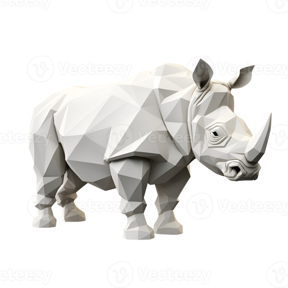 AI generated Rhinoceros 3D Cartoon Illustration No Background Perfect For Print on Demand png