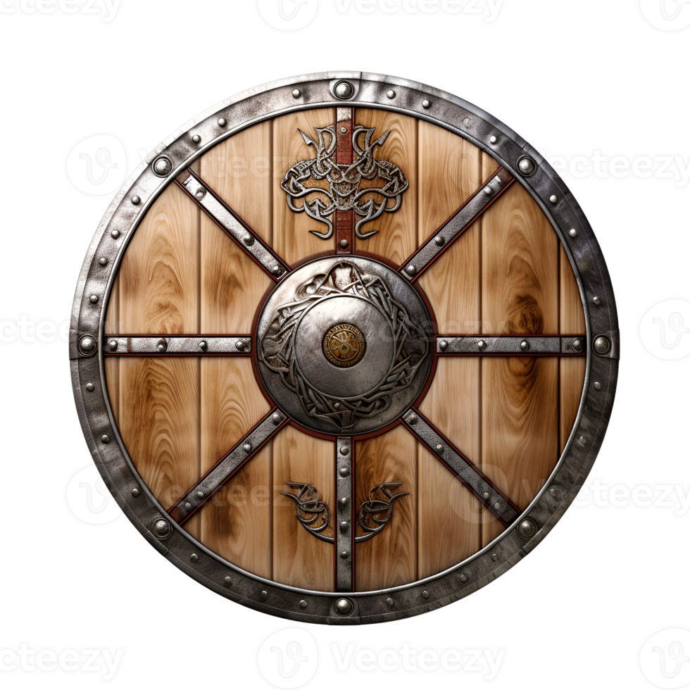 AI generated Medieval War Shield Ancient Shield Viking Warrior Shield European Shield No Background png