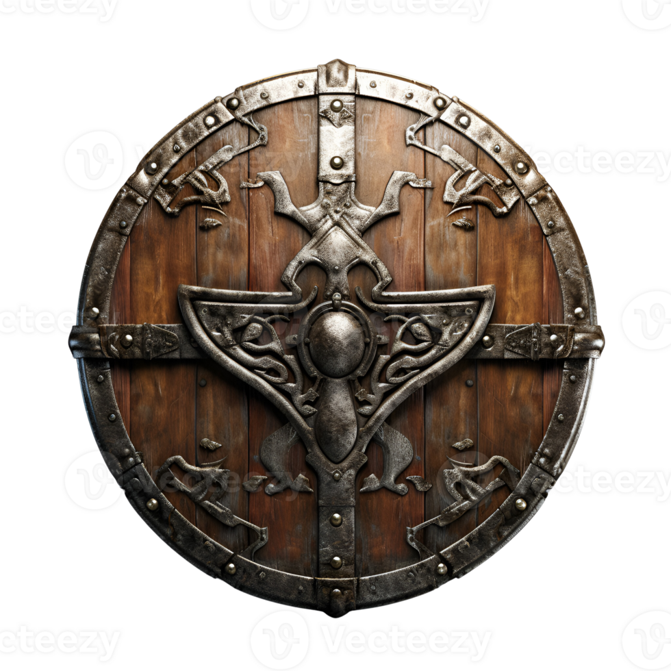 AI generated Medieval War Shield Ancient Shield Viking Warrior Shield European Shield No Background png