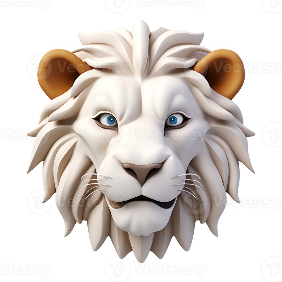 AI generated Artistic 3D Cartoon Lion Drawing Painting Illustration No Background Perfect for Print on Demand Digital Art png