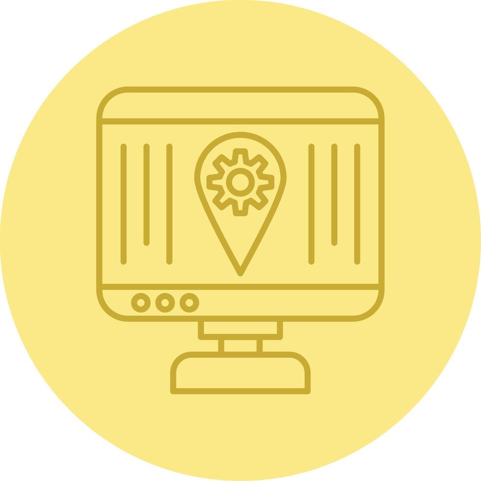 Localization Line Circle Multicolor Icon vector
