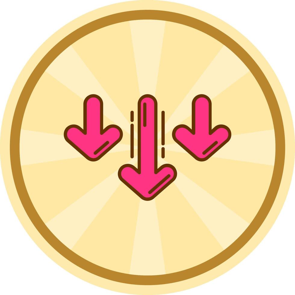 Decrease Comic circle Icon vector