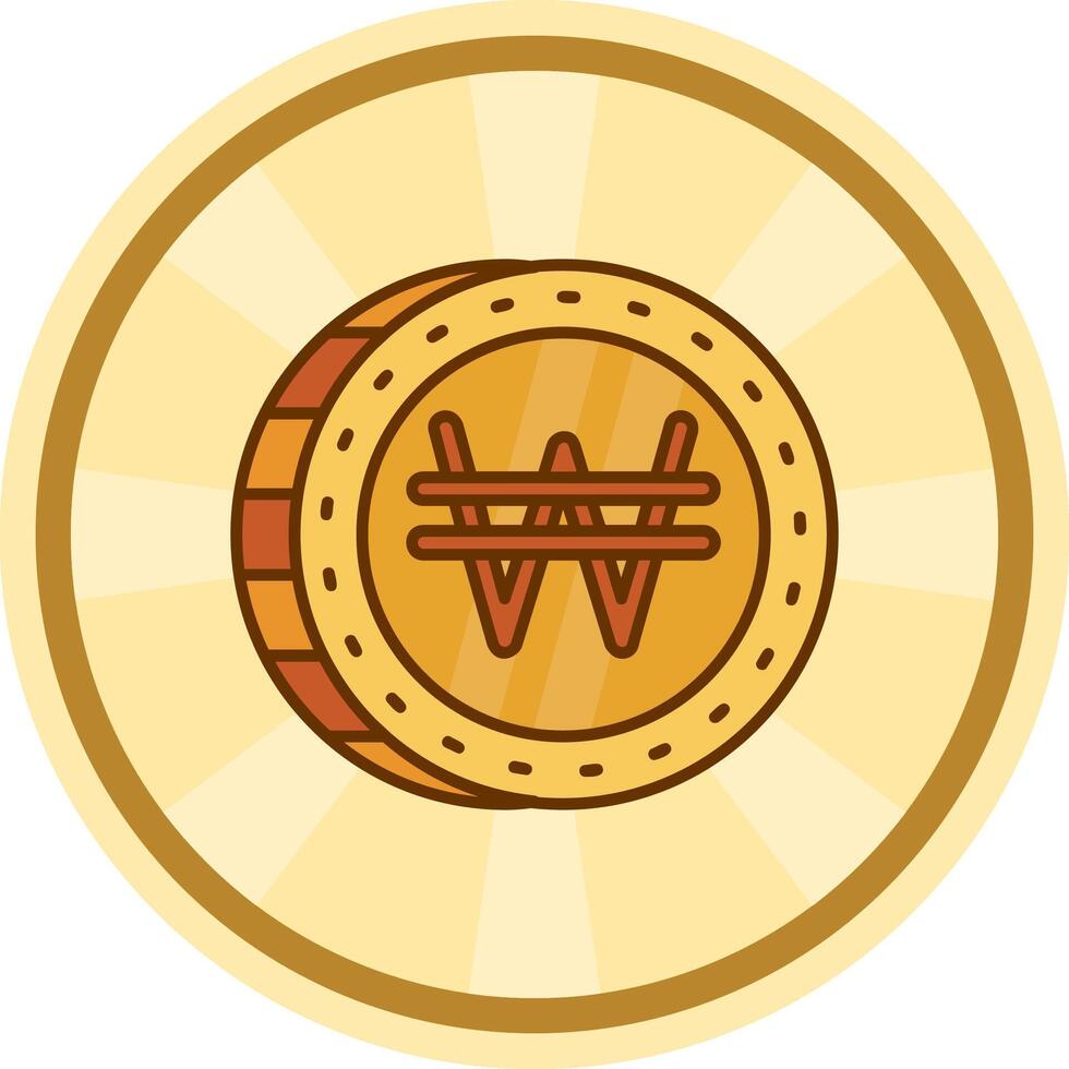 Won Comic circle Icon vector