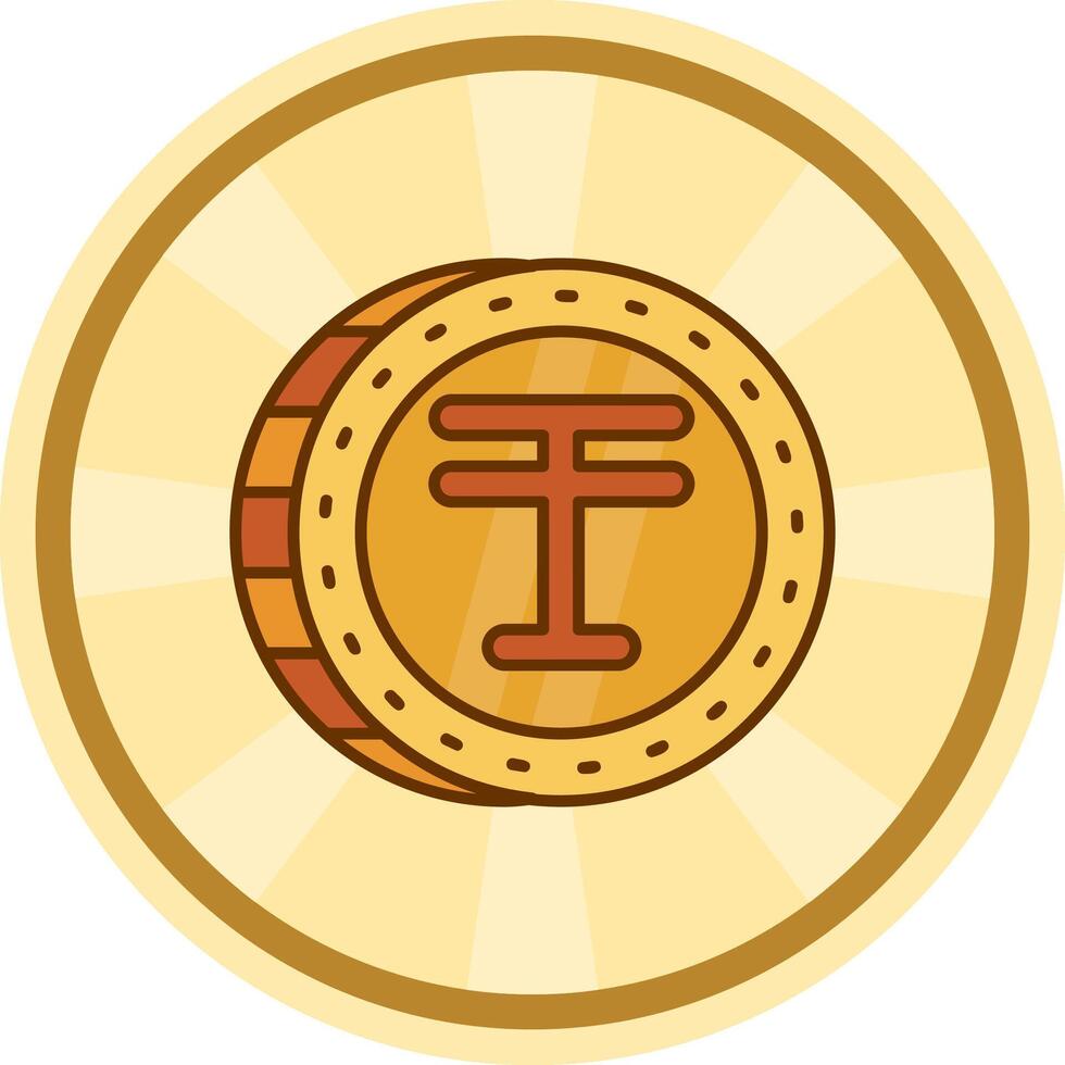 tenge cómic circulo icono vector