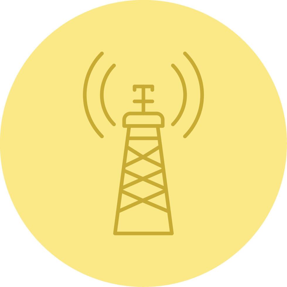Signal Tower Line Circle Multicolor Icon vector
