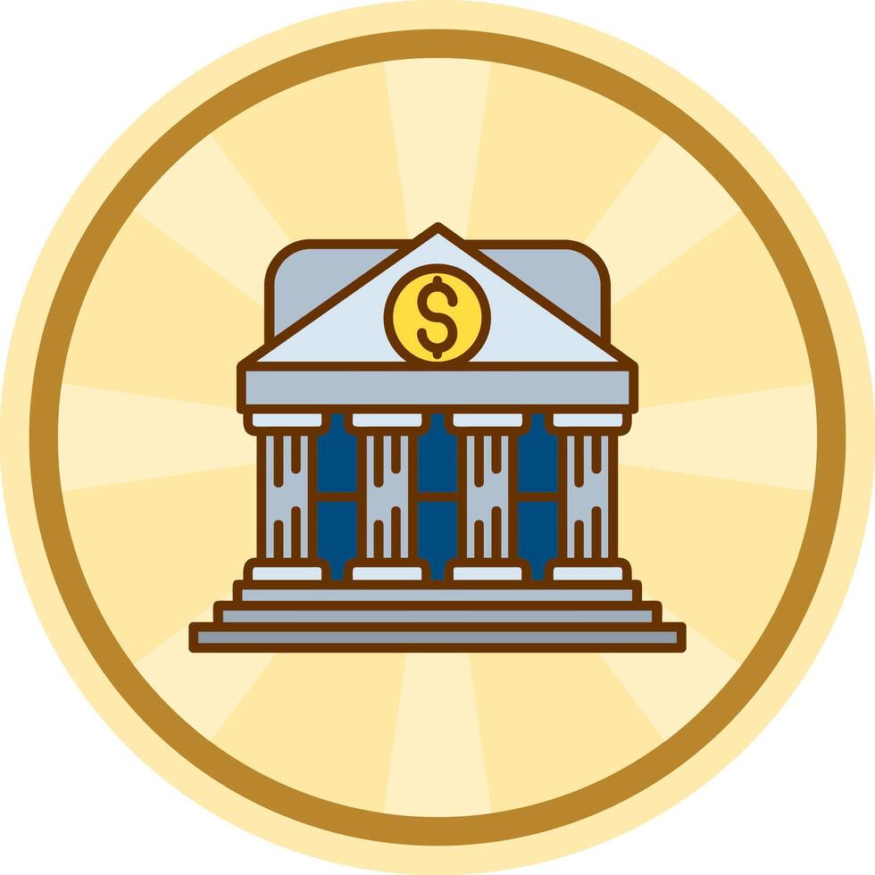 Bank Comic circle Icon vector