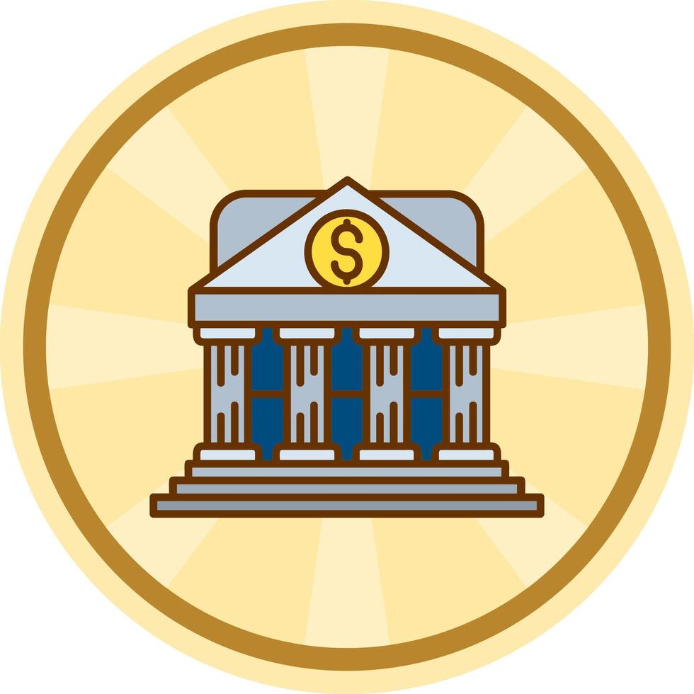 Bank Comic circle Icon vector