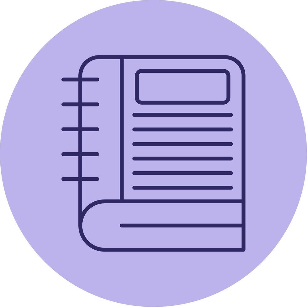 Notebook Line Circle Multicolor Icon vector
