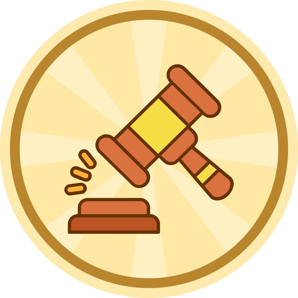 Gavel Comic circle Icon vector