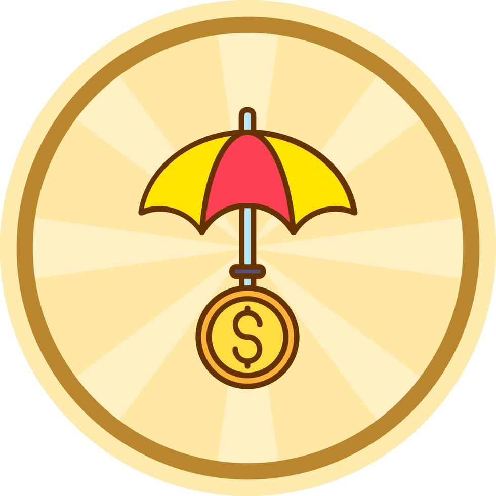 Umbrella Comic circle Icon vector