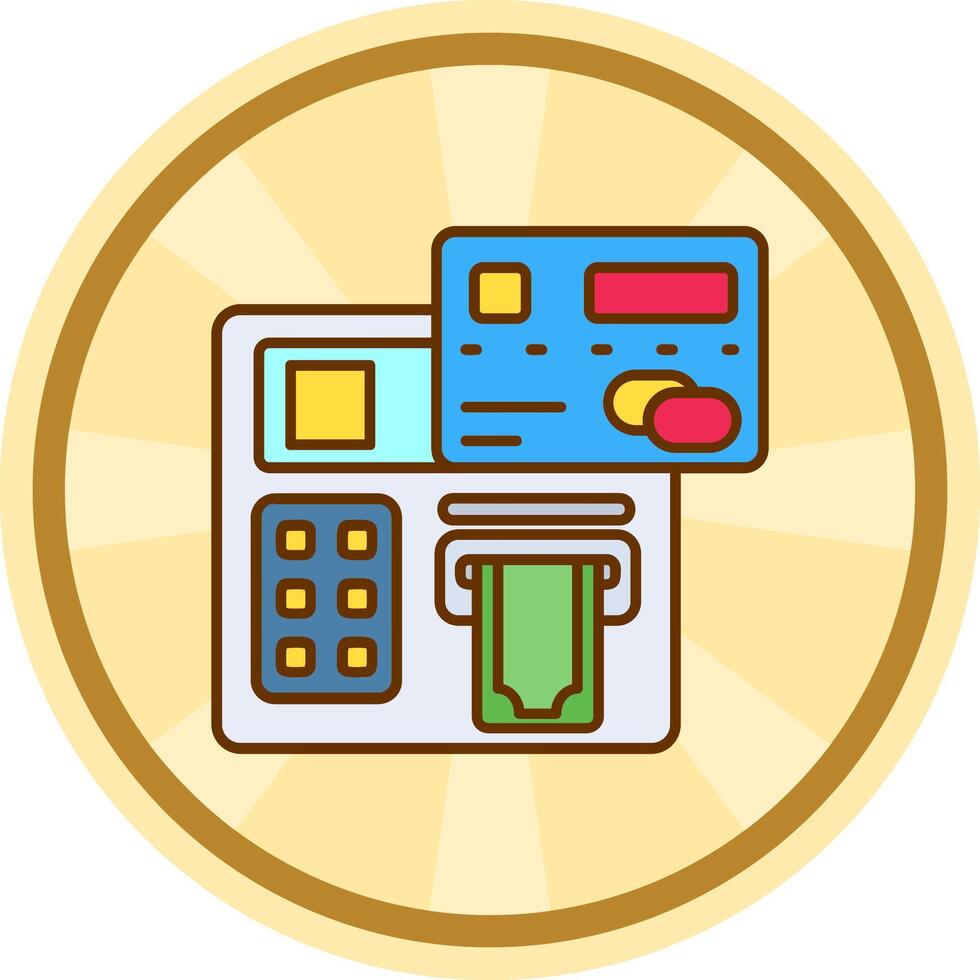 Atm Comic circle Icon vector